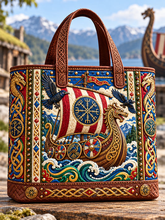 Vintage Viking Art Matkatavaralaukkue