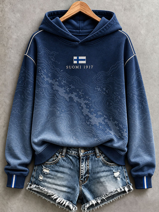 Naisten Suomi-inspiraation hoodie